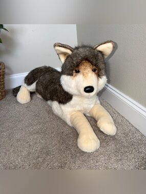 Douglas Montana Wolf Plush #2466 Jumbo 31” Retired Stuffed Animal Realistic Gray